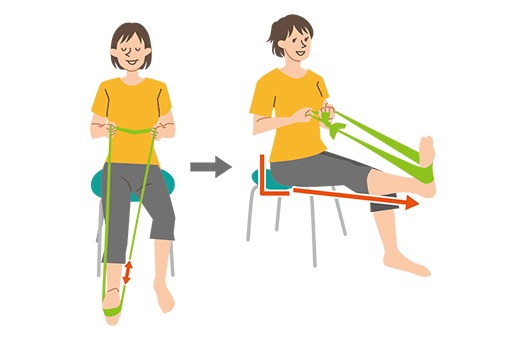 下半身のばし「ひざ」 ストレッチバンドorタオル