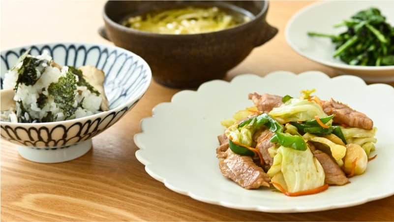 豚肉とキャベツの炒め オイスターソースの香り ご膳